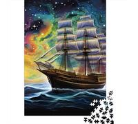 Navire à voiles 1000 Pièces Carton Recy venture Espace Fantasy Puzzle, Décompression Éducative, Cadeau Personnalisé & Loisirs Maison 38x26cm/1000pcs