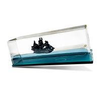 Navire Black Pearl dans une bouteille - Bateau ondulé en mode bateau dans une bouteille flottante en boîte | Ornements artisanaux, décoration de salle, décoration de maison pour salon, hôtel, chambre