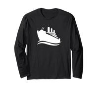 Navire Cargo Blanc en croisière océan et Vagues Manche Longue