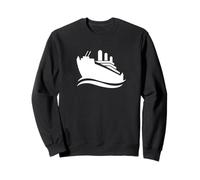 Navire Cargo Blanc en croisière océan et Vagues Sweatshirt