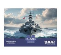 Navire de Guerre Puzzle Amusant Jeu De Société Adulte Activités Familiales Stimulantes 1000 Pièces Navire Naval Casse-tête Qualité Premium pour Adultes 70x50cm/1000pcs