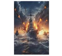 Navire de Guerre Puzzles Adulte - Puzzle en Bois 1000 Pièces - Challenge - Adultes Et Enfants Dès 12 Ans （78×53cm）