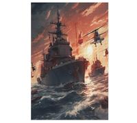 Navire de Guerre - Puzzles Adulte - Puzzle en Bois 1000 Pièces - - Challenge Puzzle - Adultes Et Enfants Dès 12 Ans - Puzzle De Qualité Supérieure （78×53cm）