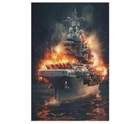 Navire de Guerre - Puzzles Adulte - Puzzle en Bois 1000 Pièces - - Challenge Puzzle - Adultes Et Enfants Dès 12 Ans - Puzzle De Qualité Supérieure （78×53cm）