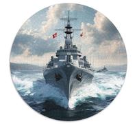 Navire de guerre1000 Pièces pour Puzzles pour Adultes Et Enfants Puzzle Circulaire, Jeu D'Intelligence, Art, DécoRation, Cadeau, Difficile, Impossible1000pcs (67.5x67.5cm)