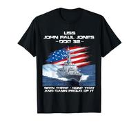 Navire destroyer USS John Paul Jones DDG-32, vétéran du drapeau américain T-Shirt