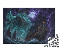 Navire Pirate Fantôme Capitaine Squelette Puzzle 1000 Pièces, Anti-Stress
