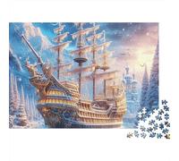 Navire Pirate glacé Puzzle 1000 Pièces Carton Premium pour Couples, Entraînement De Concentration, Loisir en Intérieur, pour Habitants D’Appartements 70x50cm/1000pcs