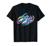 Navire Spatial Cosmique coloré Arc-en-Ciel Galaxie fusée T-Shirt