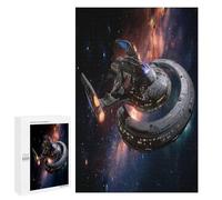 Navire Spatial Puzzle 1000 Pièces Design Moderne 3D Navire de Guerre Spatial Objet astronomique Jeu D'Intelligence pour Adultes Et Enfants Relaxation & Art Cadeau De Fête Famille 1000 PCS