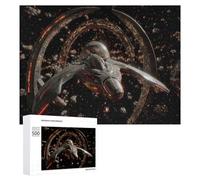 Navire Spatial Puzzle 500 Pièces Jeu D'Intelligence Navire de Guerre Spatial Objet astronomique Jouet Éducatif pour Adultes Et Enfants Assemblage Amusant Cadeau De Noël Décoration 500 PCS