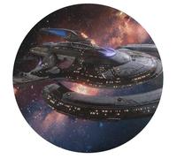 Navire Spatial Rond Puzzle 195 Pièces Space Battleship Astronomical Object Adultes Enfants Forme d'animal Célébrités Classique Design Unique Activité Familiale Jeu Éducatif Jouets Défi 195 PCS