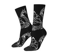 Navire Viking, Mythologie Nordique, Paganisme, Runes Nordiques Femme Homme Chaussettes De Tennis Poids Léger Chaussettes De Sport Chaudes Socquette D'Équipage Pour Cyclisme Randonnée Marche