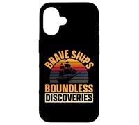 Navires Courageux, découvertes sans limites | Journée autochtone de Christophe Colomb Coque pour iPhone 16