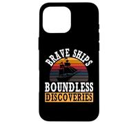 Navires Courageux, découvertes sans limites | Journée autochtone de Christophe Colomb Coque pour iPhone 16 Pro Max