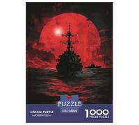Navires de Guerre Cool pour Adultes Puzzles 1000 Pièces Véhicules Décoration Jeu De Défi Familial Jeux Éducatifs Cadeaux d'anniversaire pour Noël Tueur Ennuyeux 38x26cm/1000pcs