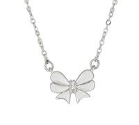 Navirix Collier nœud doré, collier plastron tendance avec nœud, collier délicat à maillons fins pour femmes, Grand, Acier allié, Pas de pierre précieuse