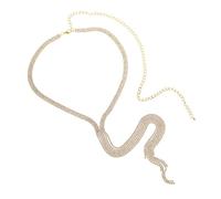 Navirix Long collier en Y avec strass pour femme, délicat or 14 carats et oxyde de zirconium, collier tendance en cristal étincelant, bijoux esthétiques, cadeaux, Large, Métal, Pas de gemme