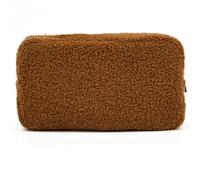 Navishendley Trousse de maquillage en peluche pelucheuse, pochette de maquillage pelucheuse, sac à main de rangement pour cosmétiques de voyage, sac à main portable à fermeture éclair pour soins de la