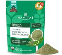 Navitas Organics Superfood+ Greens Blend pour support détox (Moringa + Chou + Blé Grass), sac de 178,6 g, 30 portions - Bio, non OGM, végétalien, sans gluten, Keto et Paleo.