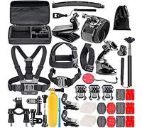Navitech Kit d'accessoires pour caméra d'action 50 en 1 avec étui en EVA - Compatible avec caméra d'action Grundig HD720P
