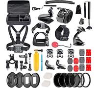 Navitech Kit d'accessoires pour caméra d'action 60 en 1 avec étui en EVA - Compatible avec caméra d'action Grundig HD720P