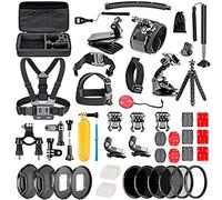Navitech 60-en-1 kit D'accessoires pour Caméras d'action Compatible avec Le Rollei Actioncam 425-4k 2160p