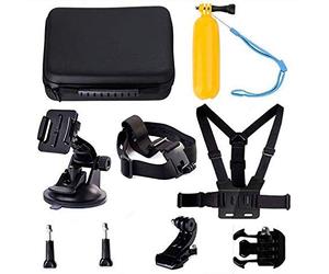 Navitech Ensemble Combo Accessoire caméra 9 en 1 et étui de Rangement Gris Robuste compatible avec Nilox Evo 360 | Evo 4K | Evo 4K+ Action Cameras