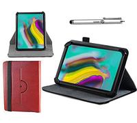 Navitech Etui en Cuir Rouge avec Support pivotant à 360 ° et Stylet Atlas Compatible avec Samsung T590 Galaxy Tab A | Samsung Galaxy Tab A T550 | Samsung Galaxy A SM-P580 Tablet
