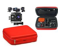 Navitech Rouge Protection Anti-Choc Housse étui de Rangement Compatible avec AKASO EK7000 Sports Camera