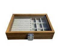 Navna Boîte à bijoux vintage en bois avec plusieurs compartiments pour colliers, boucles d'oreilles et bagues, solution de rangement élégante, boîte à bijoux en bois