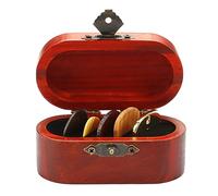 Navna Boîte de rangement légère en bois pour médiators de guitare avec 5 étuis pour instruments de musique, facile à transporter, palissandre