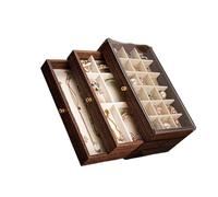 Navna Boîte de rangement portable en bois pour colliers, bagues et bijoux