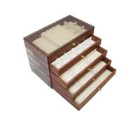 Navna Boîte de rangement portable en bois pour colliers, bagues et bijoux
