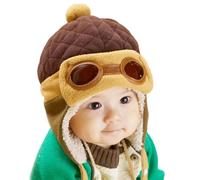 Navna Bonnet d'hiver tricoté avec cache-oreilles pour adolescents - Élégant pour enfants - Thermiques doublés - Protection des oreilles - Activités de plein air d'hiver - Garçons et filles, marron