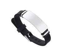Navna Bracelet à graver avec matériaux en silicone souple et matériel en métal robuste multi-scènes Bracelet personnalisé gravé, One Size, Comme décrit