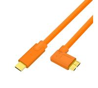 Navna Câble pour appareil photo avec port USB type C vers microB 3 m | Tether Studio Cordon, gaine en PVC, cordon de données de flux de travail finition or