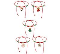 Navna Chaîne de main en perles d'argile douce saisonnière sur le thème de Noël, longueur réglable, élégante décoration de fête, arbre de Noël
