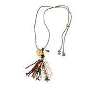 Navna Collier à franges en acrylique multicolore avec cordon tressé réglable pour femme, bijou tendance, accessoire décontracté pour le cou, One Size, Comme décrit, Comme décrit.