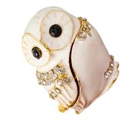 Navna Élégant étui de rangement en métal en forme de hibou pour boucles d'oreilles, colliers, bagues, étui de voyage