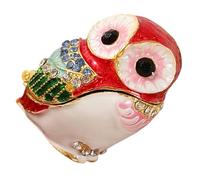 Navna Élégant étui de rangement en métal en forme de hibou pour boucles d'oreilles, colliers, bagues, étui de voyage