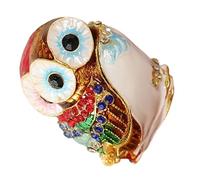 Navna Élégant étui de rangement en métal en forme de hibou pour boucles d'oreilles, colliers, bagues, étui de voyage