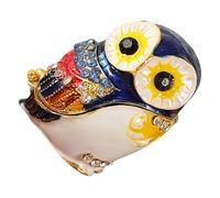 Navna Élégant étui de rangement en métal en forme de hibou pour boucles d'oreilles, colliers, bagues, étui de voyage