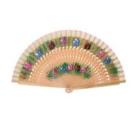 Navna Éventail pliant espagnol double face en bois peint pour fête classique décorations d'intérieur artisanat fête ventilateur à main ventilateur espagnol élégant motif