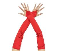 Navna Gants longs pour spectacles sur scène, soirée, dîner, femme, mariée, mariage, Rouge, taille unique