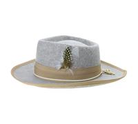 Navna Homburg Chapeau haut-de-forme avec ceinture exotique à plumes style victorien en laine classique pour garçon homme adulte, multicolore, L