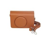 Navna Housse de protection pratique anti-rayures avec sangle de transport portable en cuir texturé pour ranger une pochette d'appareil photo rétro portable, marron