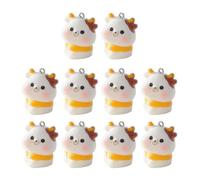 Navna Lot de 10 pendentifs d'animaux floqués faits à la main - Accessoires de fabrication de bijoux pour bijoux et porte-clés, taille unique, Comme décrit, Comme décrit.