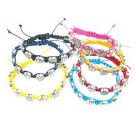 Navna Lot de 12 bracelets réglables en forme de médailles bénédictines tissées et réglables - Bijoux spirituels pour homme et femme - Perles en alliage
