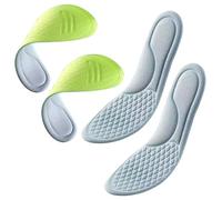 Navna Lot de 4 semelles intérieures en mousse à mémoire de forme - Absorption des chocs - Soutien de la voûte plantaire - Respirantes - Semelles de sport